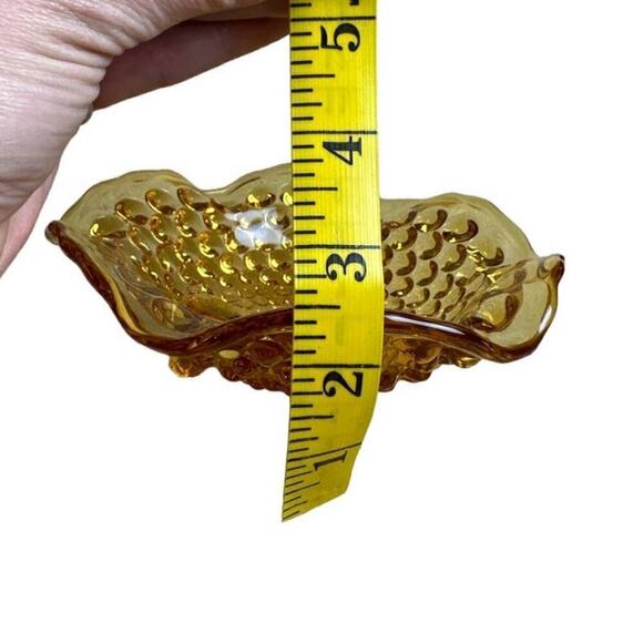 Vintage Ember Thumbnail Small Glass Candy Relish Dish With Legs 6.5"W - 2.5"H - Picture 5 of 5
